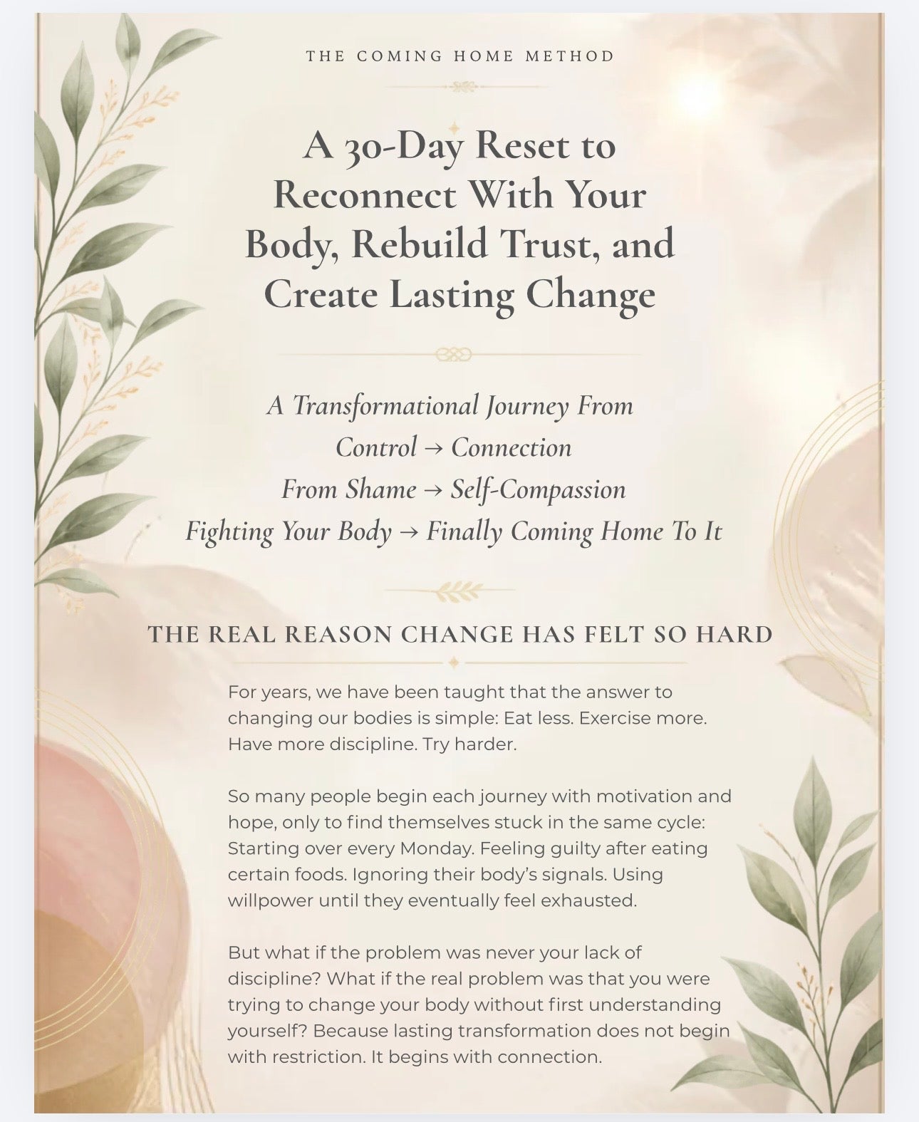 The Coming Home Method™: A 30-Day Mind & Body Reset